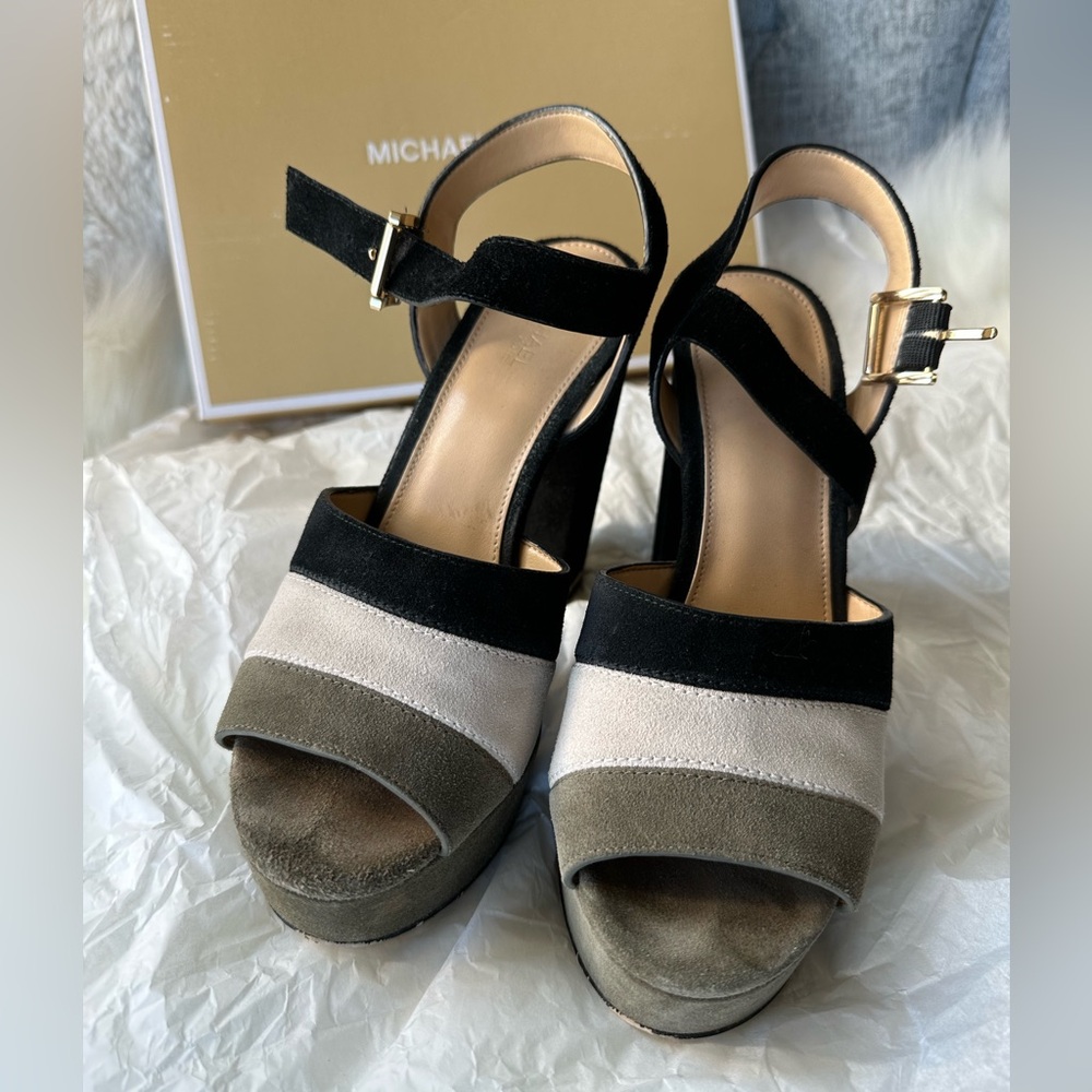 Michael Kors Suede Platform Sandals